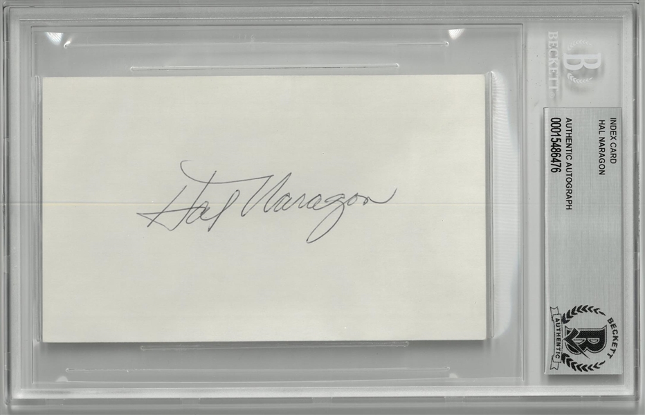 Hal Naragon Autographed 3x5 Index Card