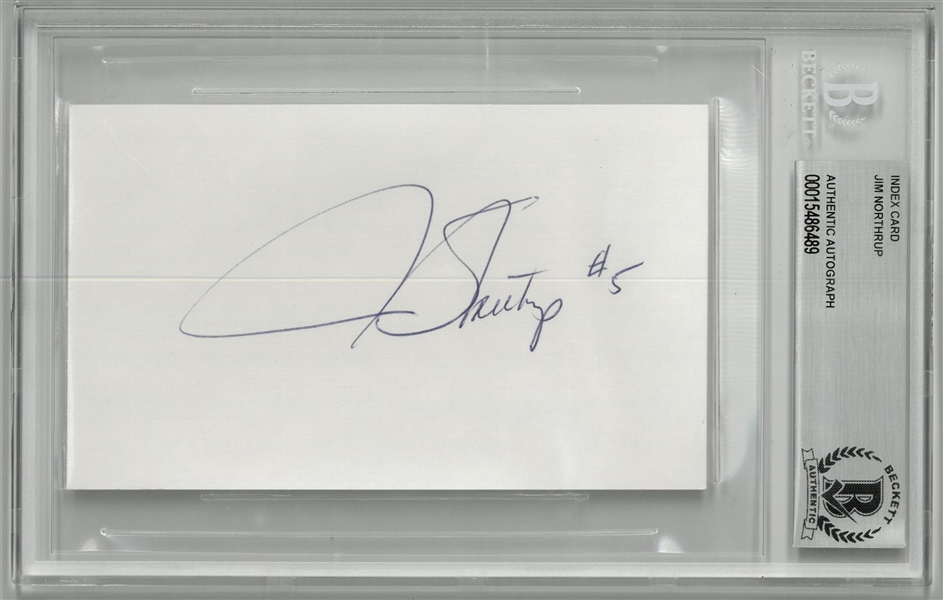 Jim Northrup Autographed 3x5 Index Card