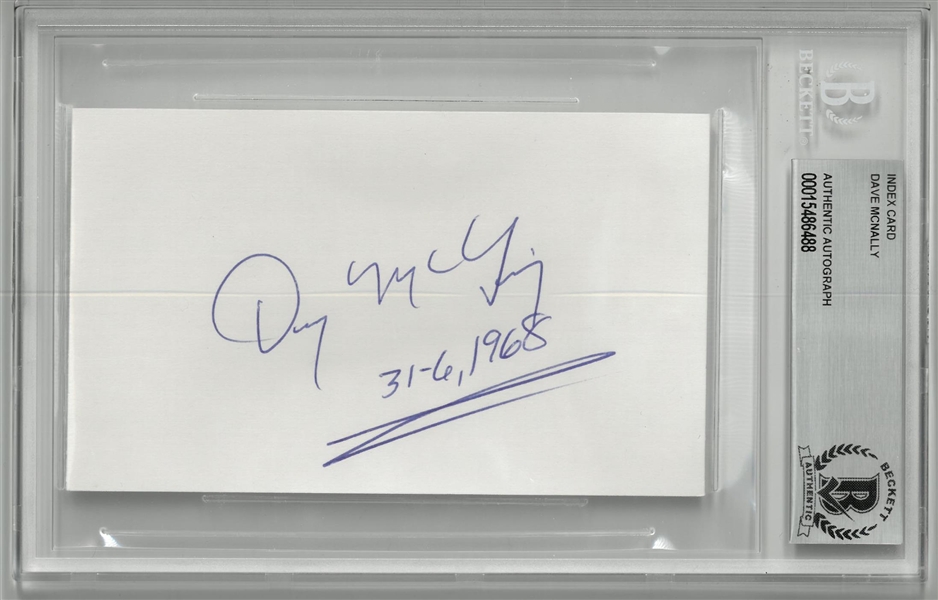 Denny McLain Autographed 3x5 Index Card