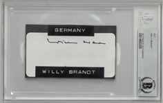 Willy Brandt Autographed 2x3 Cut