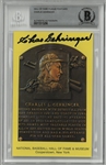 Charlie Gehringer Autographed Hall of Fame Plaque