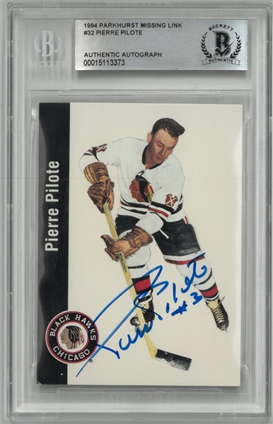 Pierre Pilote Autographed 1994 Parkhurst