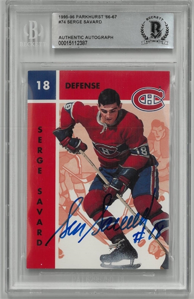 Serge Savard Autographed 1995/95 Parkhurst