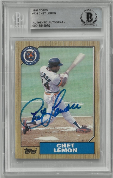 Chet Lemon Autographed 1987 Topps