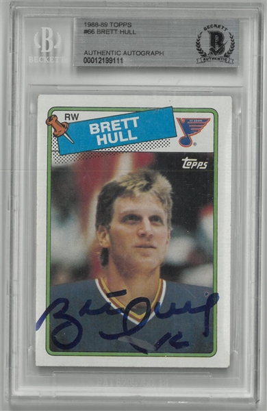 Brett Hull Autographed 1988/89 Topps Rookie Card