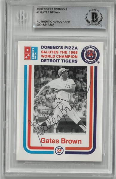 Gates Brown Autographed 1988 Dominos