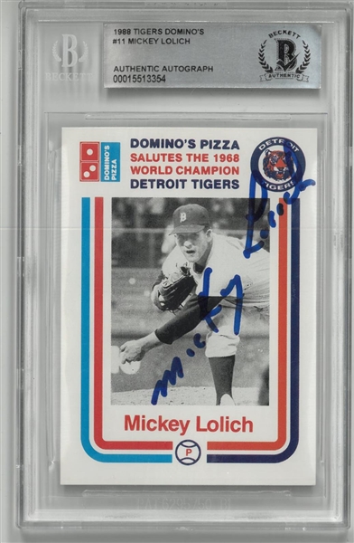 Mickey Lolich Autographed 1988 Dominos