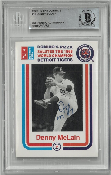 Denny McLain Autographed 1988 Dominos