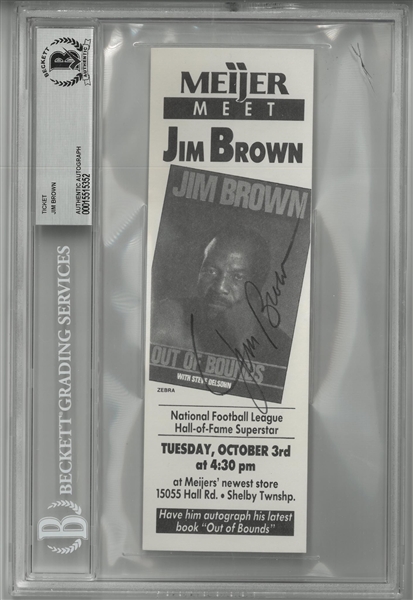 Jim Brown Autographed Ticket