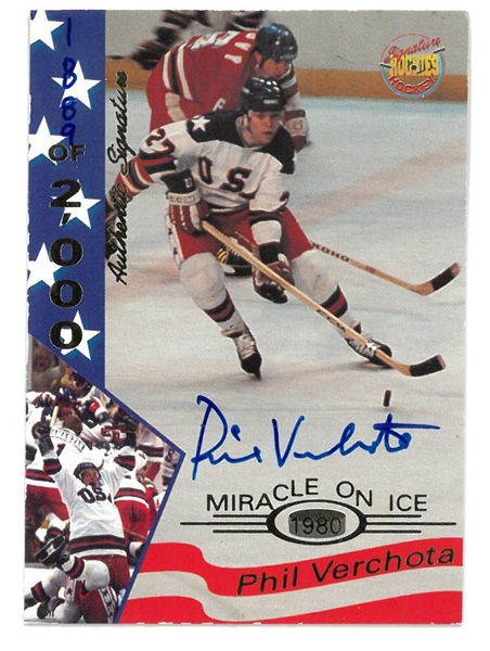 Phil Verchota Autographed Miracle on Ice Card