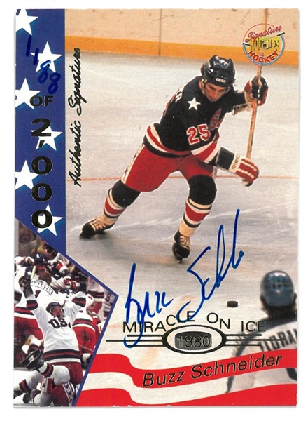 Buzz Schneider Autographed Miracle on Ice Card