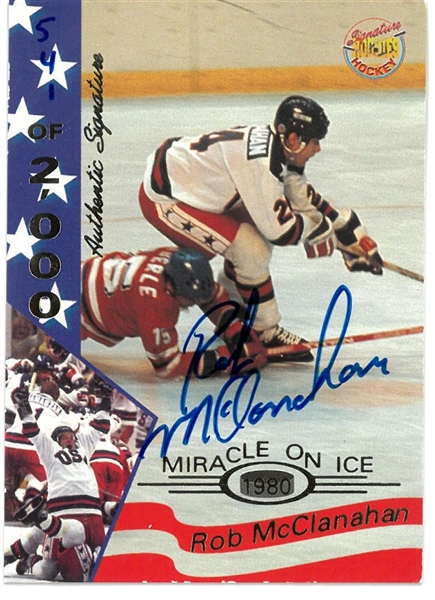 Rob McClanahan Autographed Miracle on Ice Card