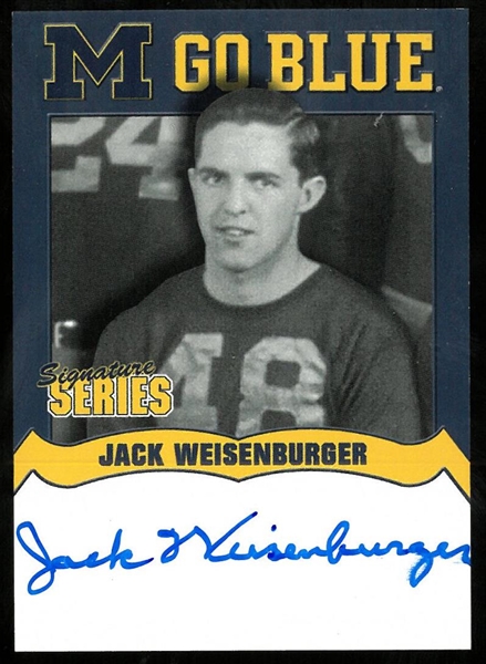 Jack Weisenberger Autographed Michigan Card