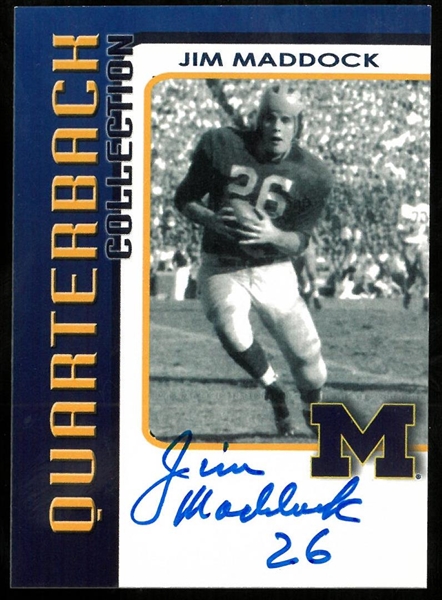 Jim Maddock Autographed Michigan Card