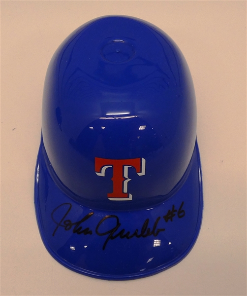 Johnny Grubb Autographed Rangers Mini Helmet