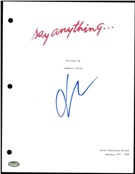 John Cusack Autographed Say Anything Script Cover