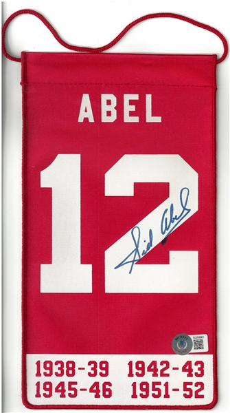Sid Abel Autographed 5x10 Mini Banner