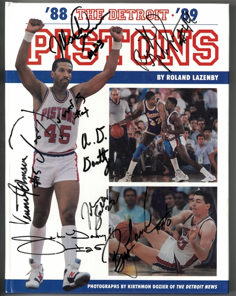 1989 Detroit Pistons Autographed Book (8 sigs)