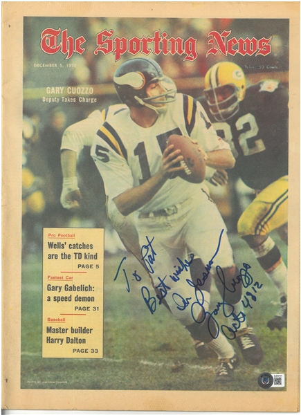 Gary Cuozzo Autographed Sporting News