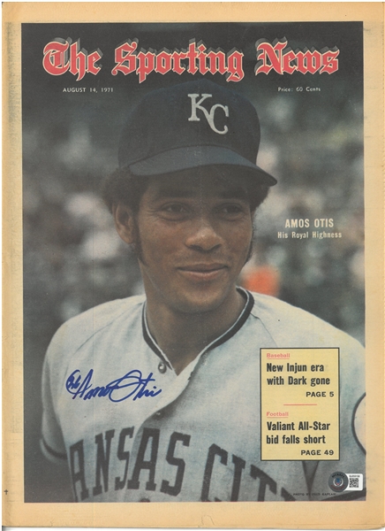 Amos Otis Autographed Sporting News