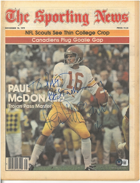 Paul McDonald Autographed Sporting News