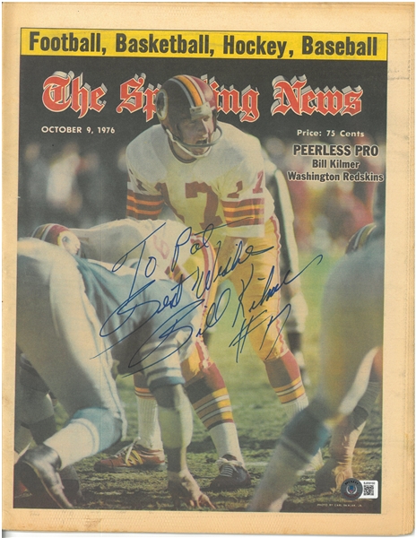 Bill Kilmer Autographed Sporting News