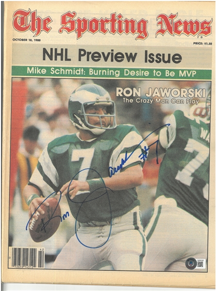 Ron Jaworski Autographed Sporting News