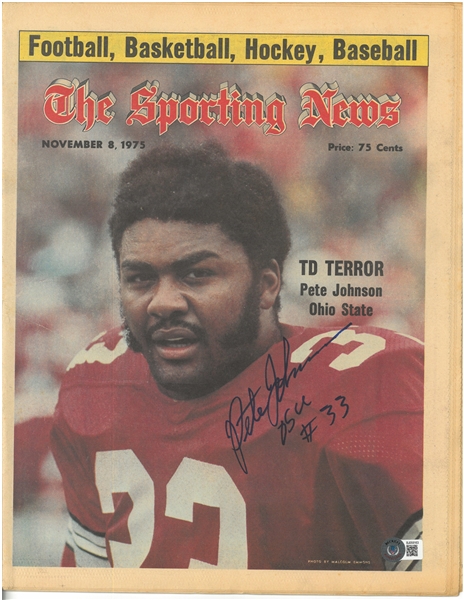 Pete Johnson Autographed Sporting News