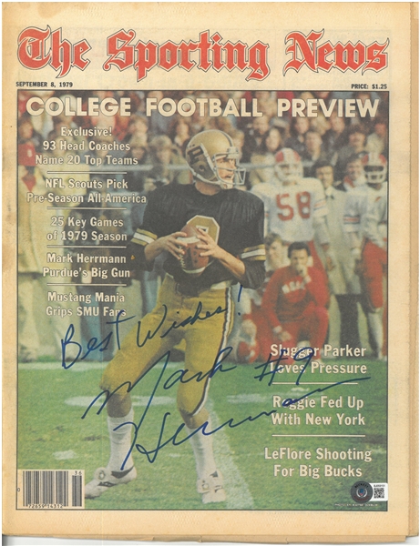 Mark Herrmann Autographed Sporting News 