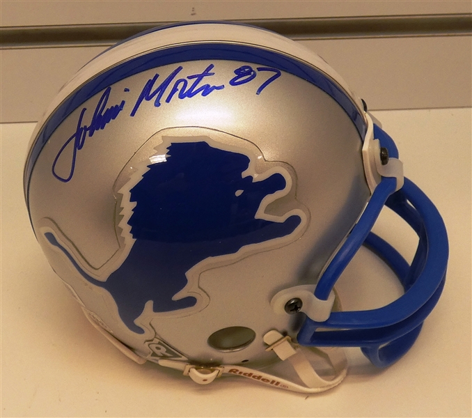 Johnnie Morton Autographed Lions Mini Helmet