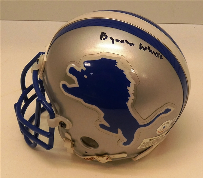 Byron White Autographed Lions Mini Helmet