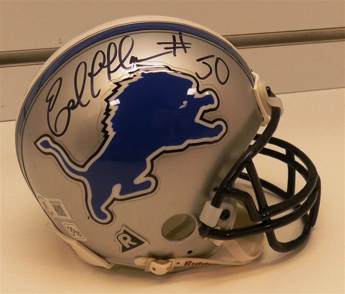 Earl Holmes Autographed Lions Mini Helmet