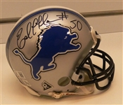 Earl Holmes Autographed Lions Mini Helmet
