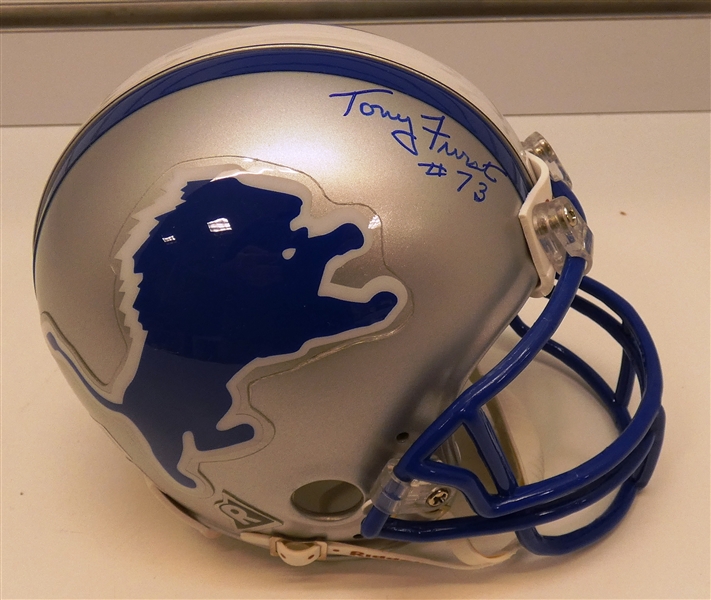 Tony Furst Autographed Lions Mini Helmet