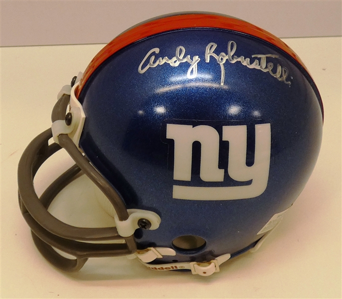 Andy Robustelli Autographed Giants Mini Helmet