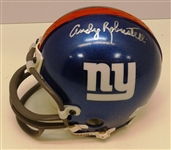 Andy Robustelli Autographed Giants Mini Helmet