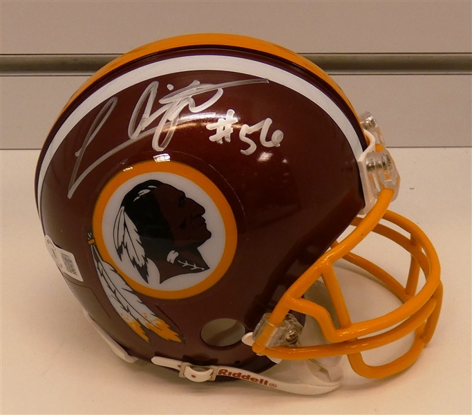 Lavar Arrington Autographed Redskins Mini Helmet