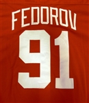 Sergei Fedorov Autographed Red Wings Jersey
