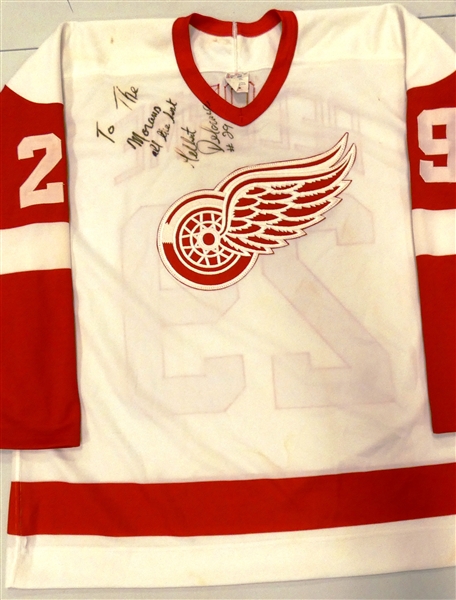 Gilbert DeLorme Autographed Red Wings Jersey