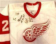 Gilbert DeLorme Autographed Red Wings Jersey