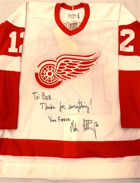 Mike Sillinger Autographed Red Wings Jersey