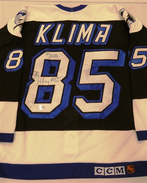 Petr Klima Autographed Lightning Jersey