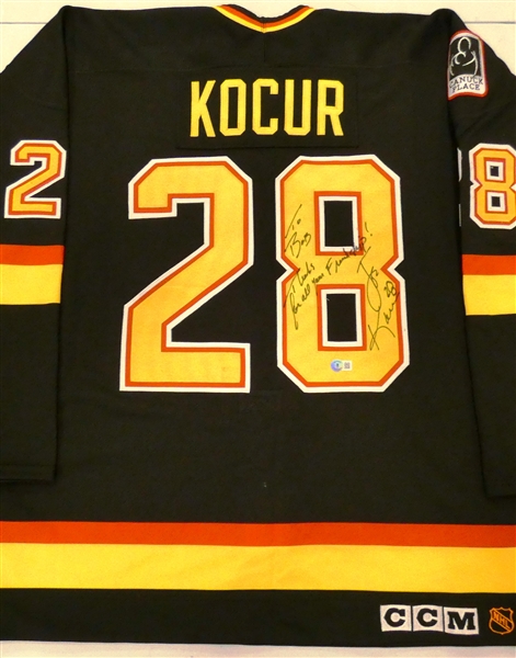 Joe Kocur Autographed Canucks Jersey