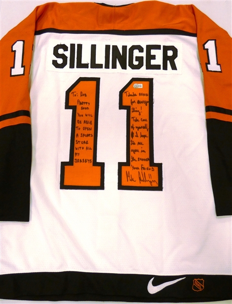 Mike Sillinger Autographed Used? Flyers Jersey