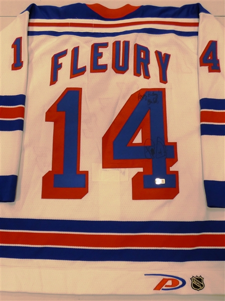 Theo Fleury Autographed Rangers Jersey