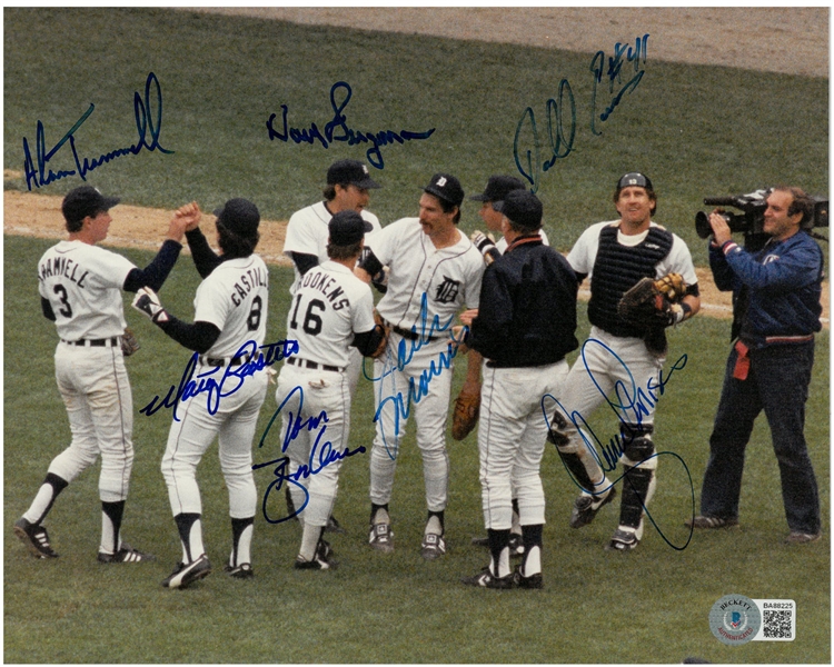 1984 Detroit Tigers 8x10 Signed by 7