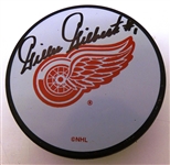 Gilles Gilbert Autographed Red Wings Puck