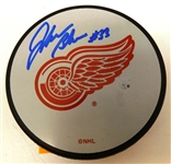 John Blum Autographed Red Wings Puck