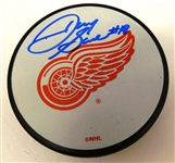 Danny Gare Autographed Red Wings Puck