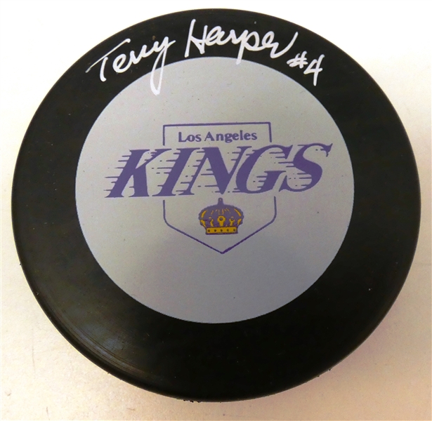 Lot Detail - Terry Harper Autographed Kings Puck